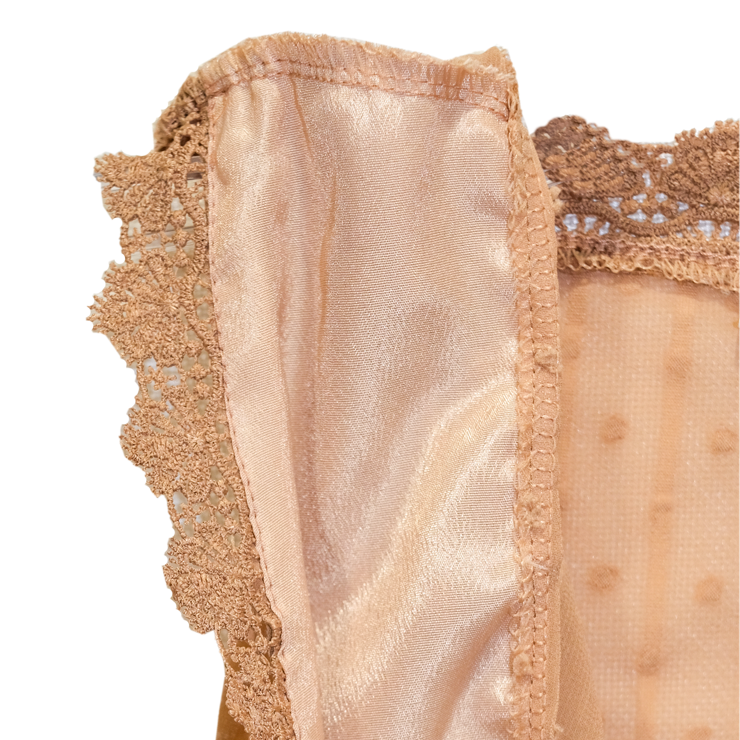 Beige Dot Blouse -Size MD- Unknown Designer - Thrift