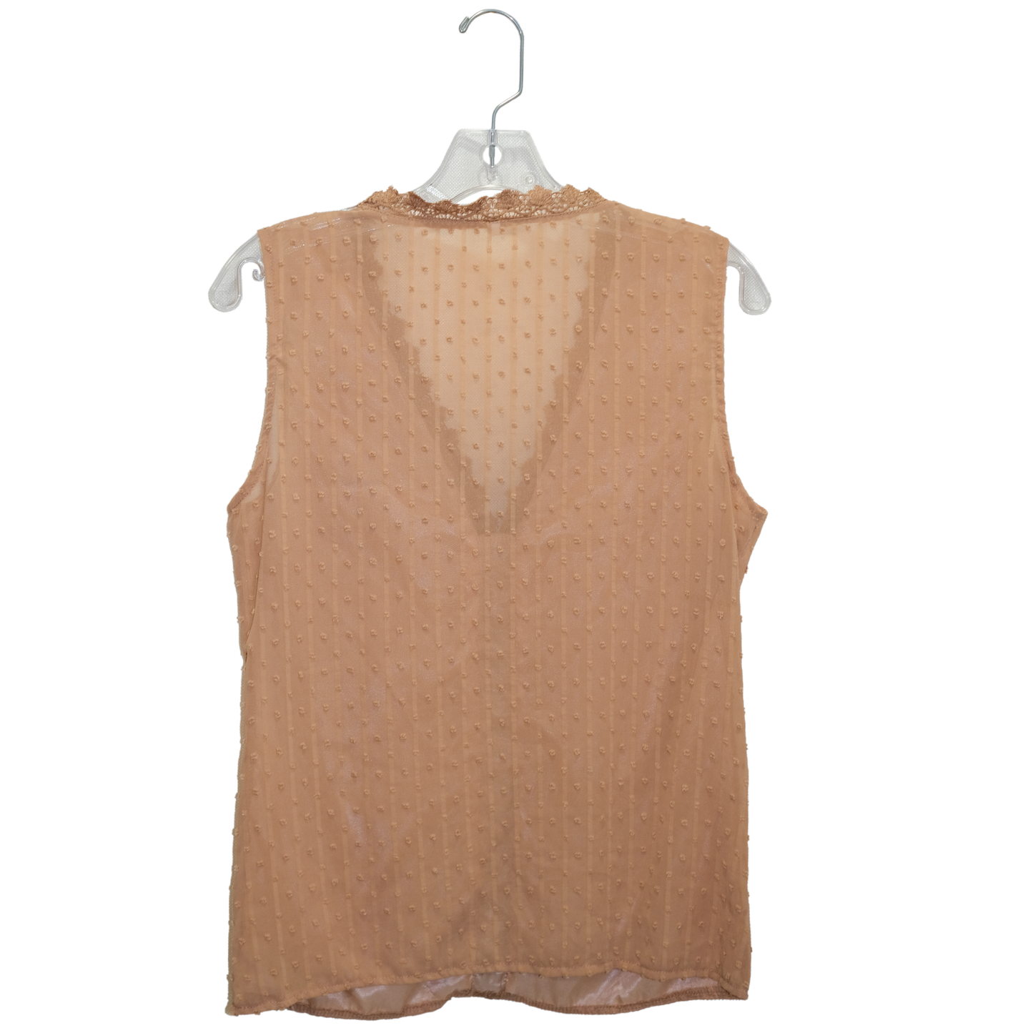Beige Dot Blouse -Size MD- Unknown Designer - Thrift