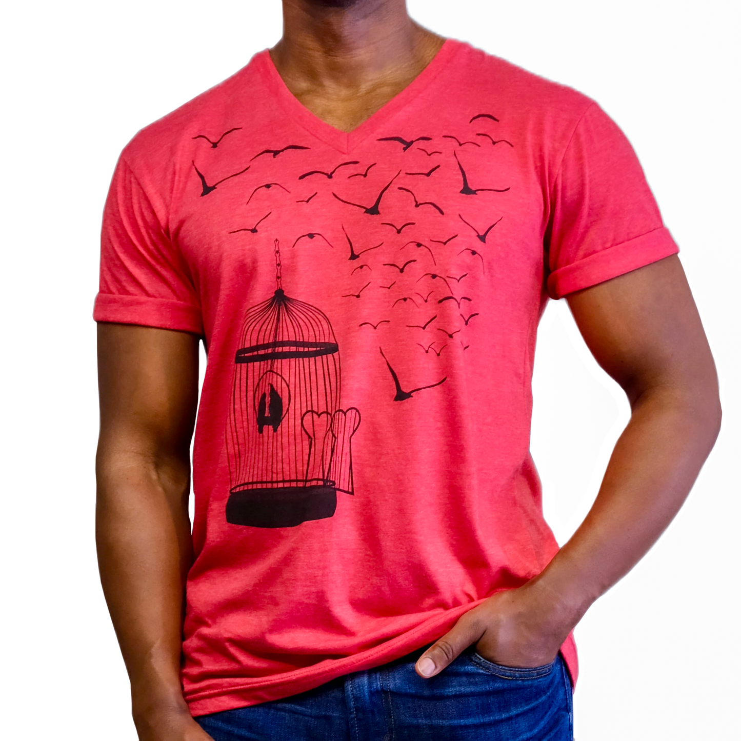 Greater Heights - T-Shirt - Red by Devils May Care