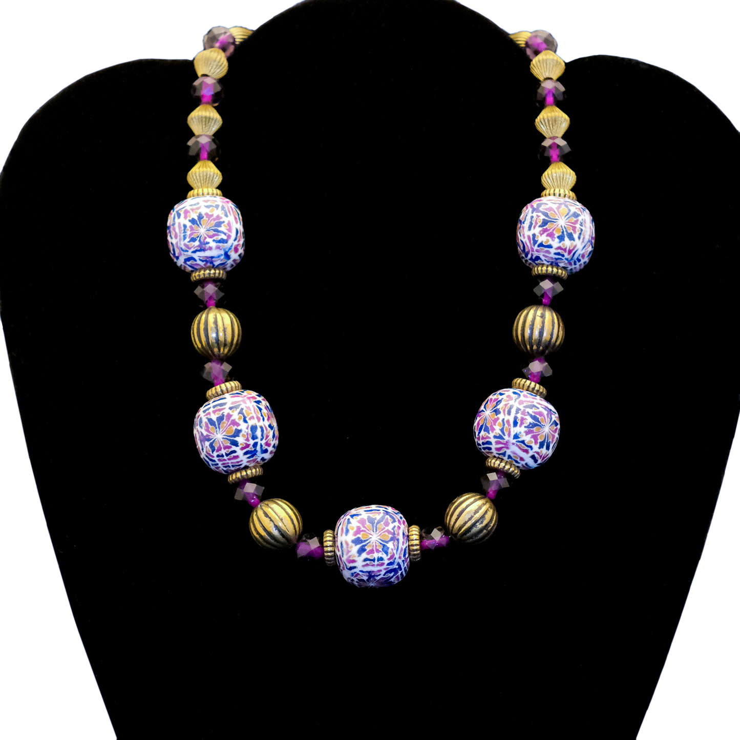 Plum Millefiori Necklace by Teresa Pandora Salgado
