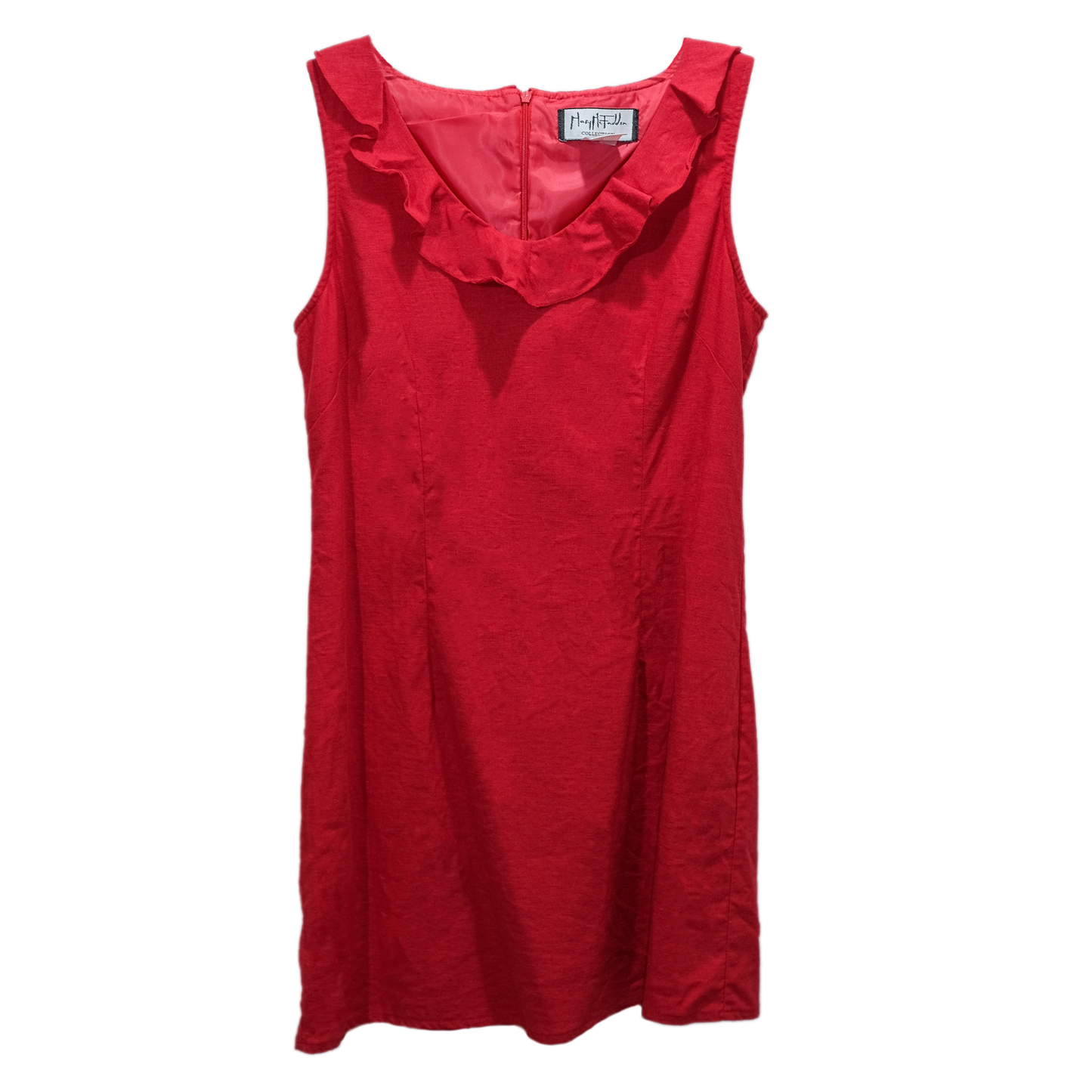 Mary McFadden Collection Red Shift Dress - Size 10