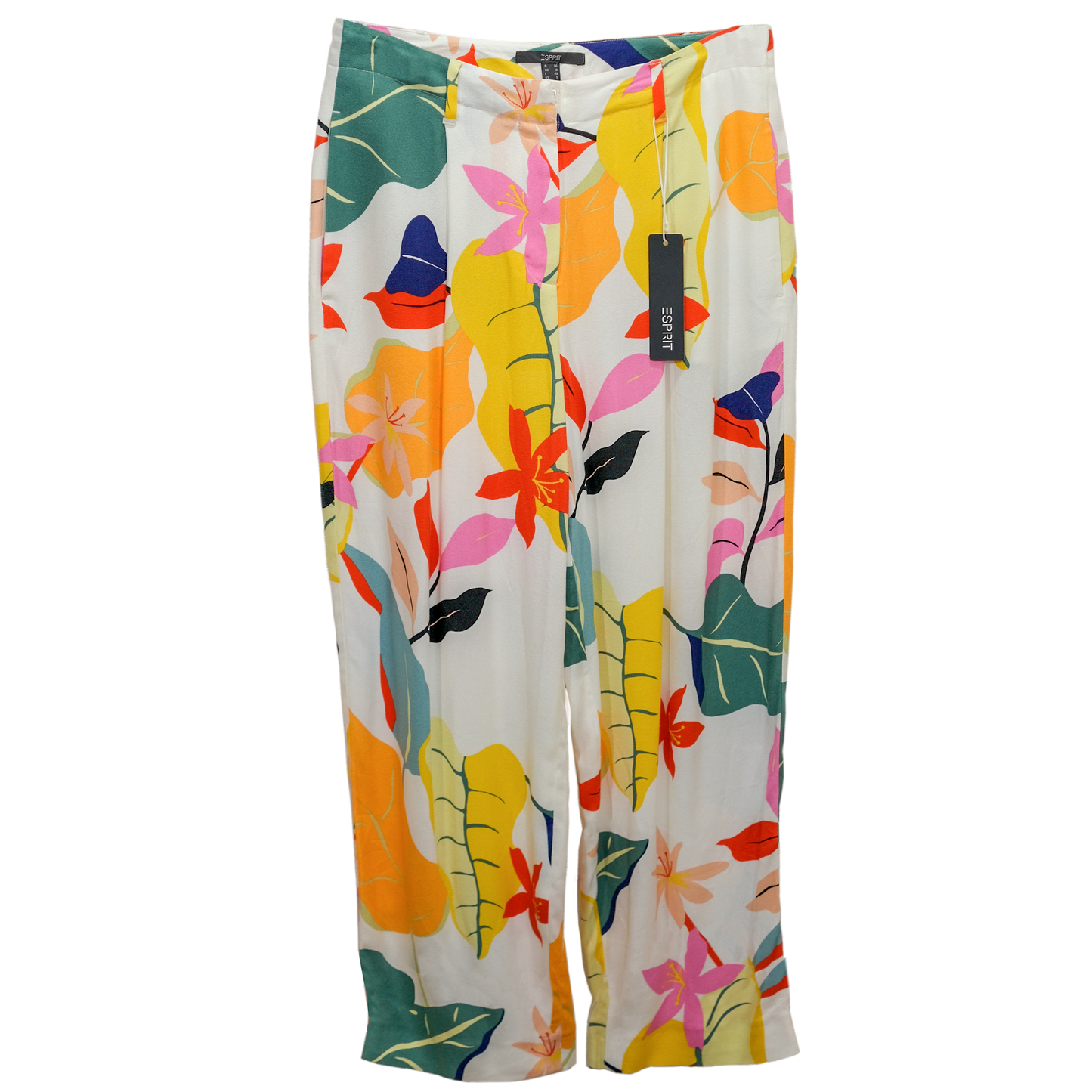Pre-owned Esprit Floral Cropped Trousers - Size 6 - NEW