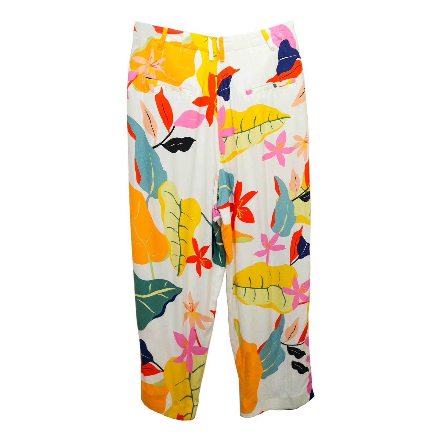 Pre-owned Esprit Floral Cropped Trousers - Size 6 - NEW