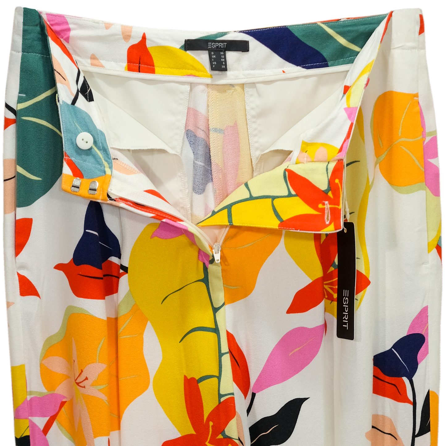 Pre-owned Esprit Floral Cropped Trousers - Size 6 - NEW
