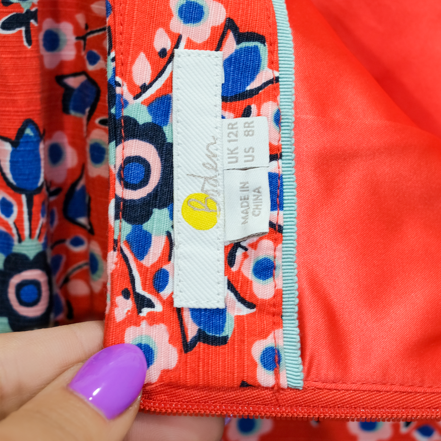 Red Floral Boden Skirt - Size 8