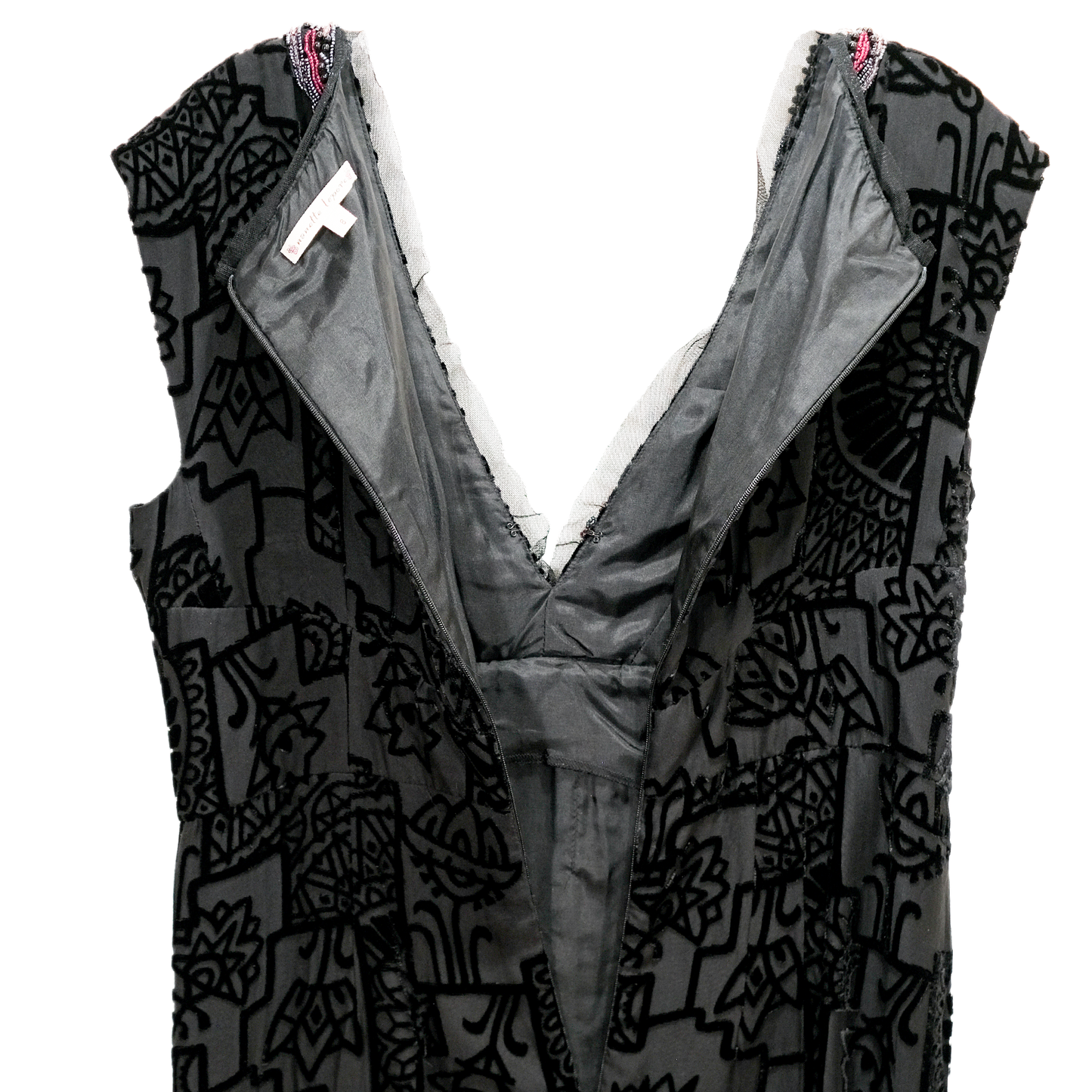 Nanette Lepore Beaded Velvet Burnout Dress - Size 8
