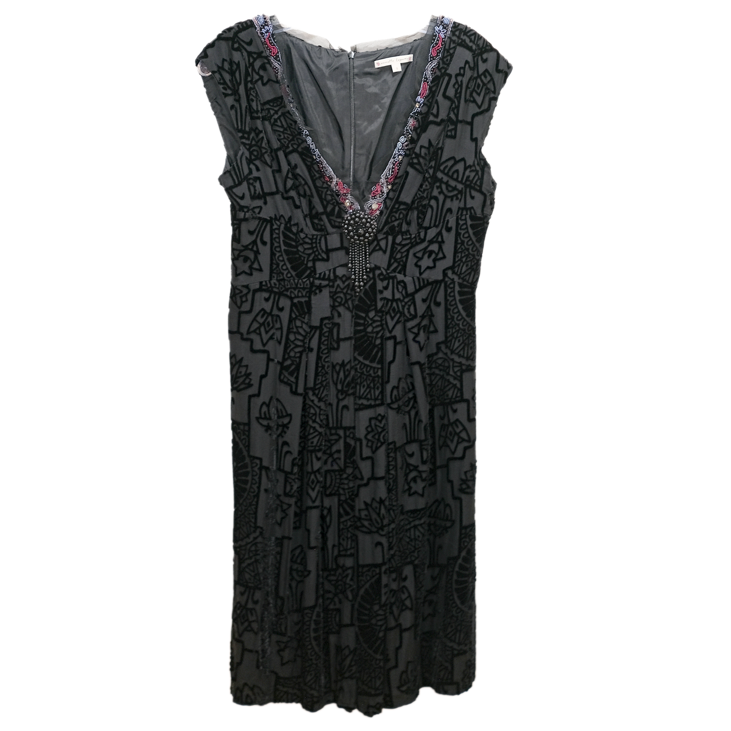 Nanette Lepore Beaded Velvet Burnout Dress - Size 8