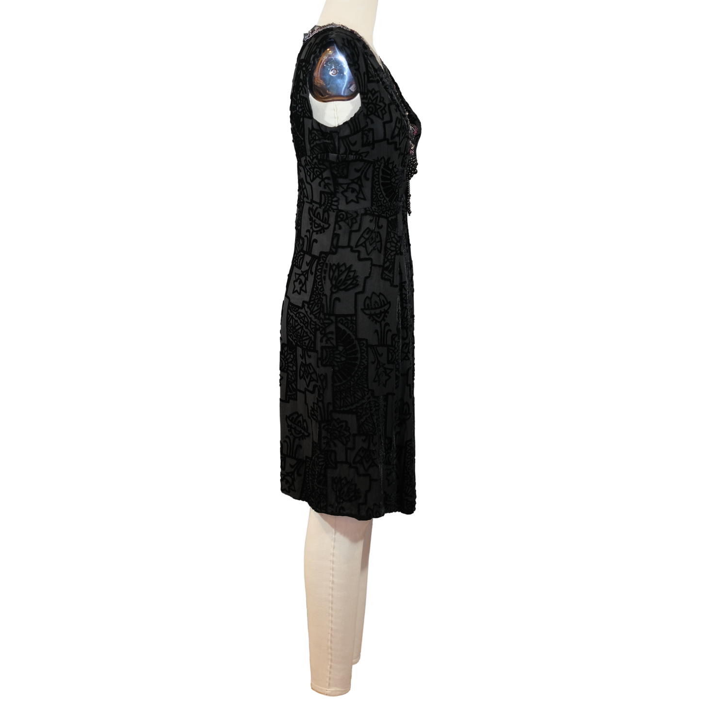 Nanette Lepore Beaded Velvet Burnout Dress - Size 8