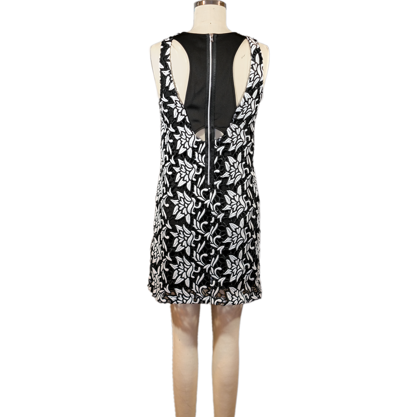 Pre-owned Sam Edelman Floral Crochet Lace Racer Back Shift Dress - Size XS