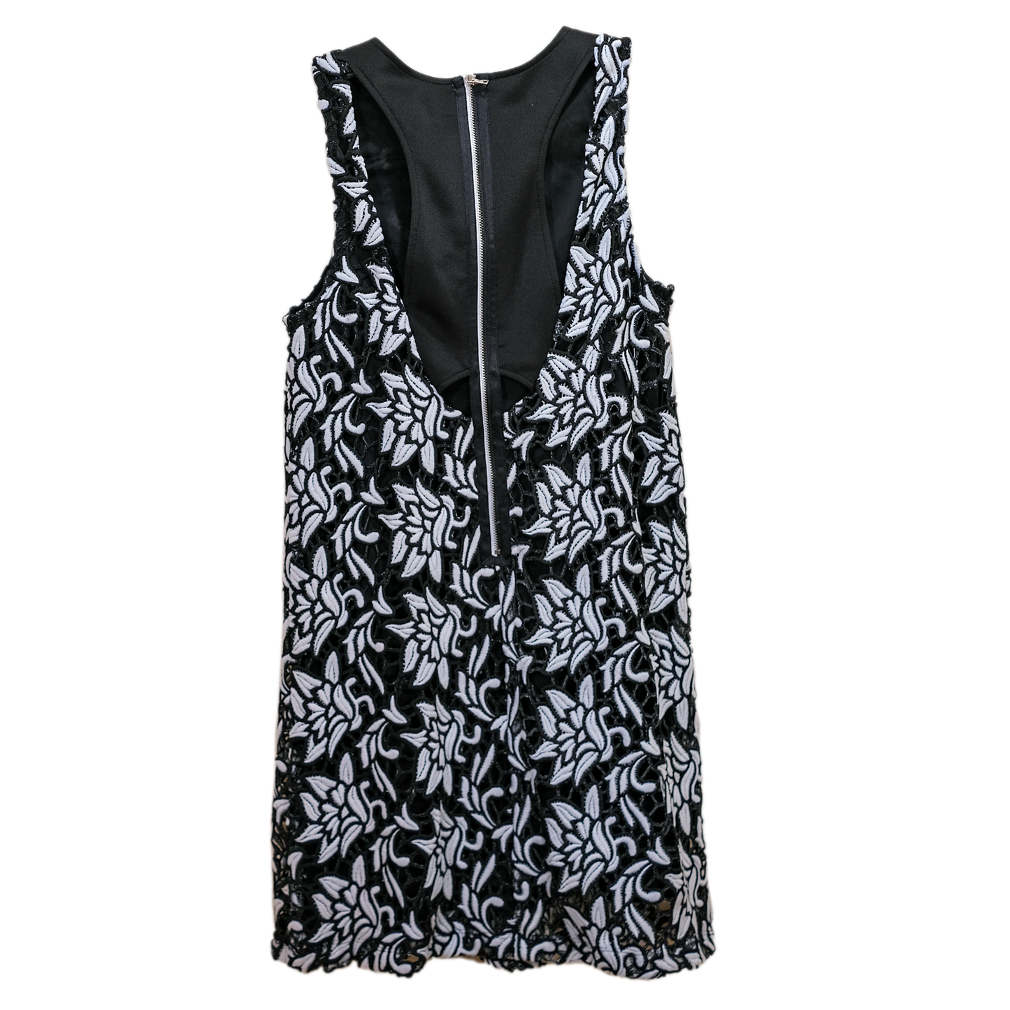 Pre-owned Sam Edelman Floral Crochet Lace Racer Back Shift Dress - Size XS