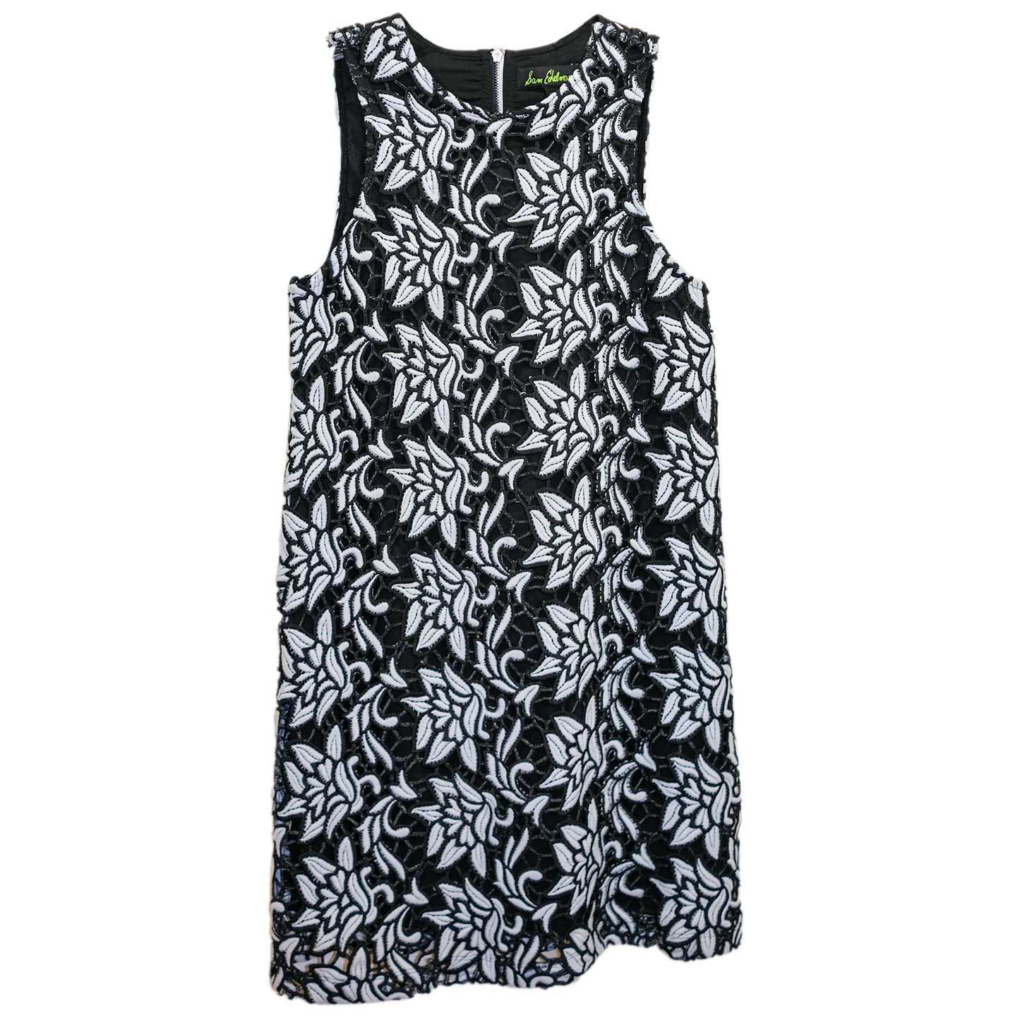 Pre-owned Sam Edelman Floral Crochet Lace Racer Back Shift Dress - Size XS