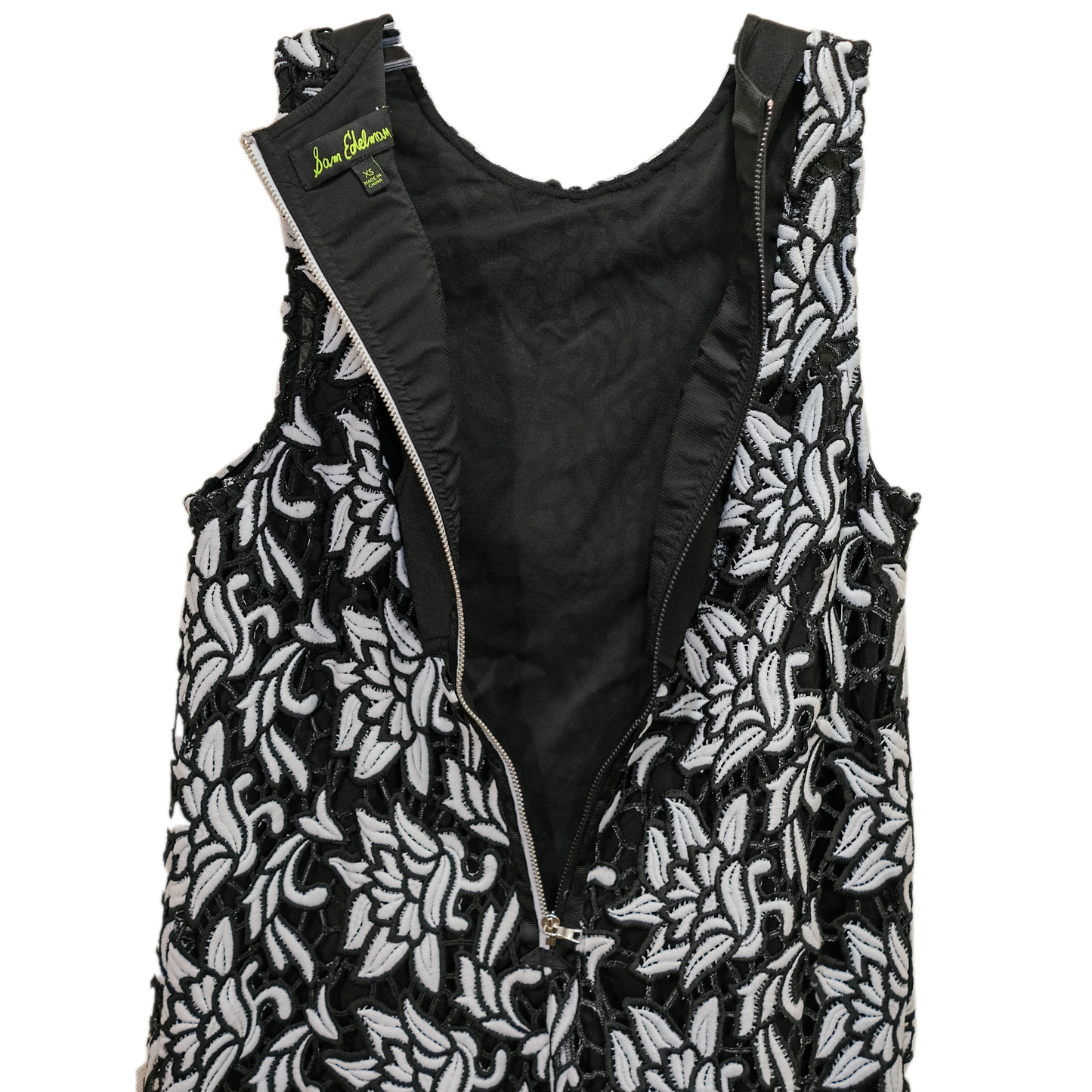 Pre-owned Sam Edelman Floral Crochet Lace Racer Back Shift Dress - Size XS