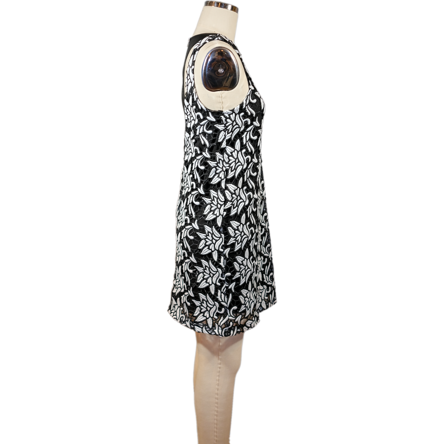 Pre-owned Sam Edelman Floral Crochet Lace Racer Back Shift Dress - Size XS