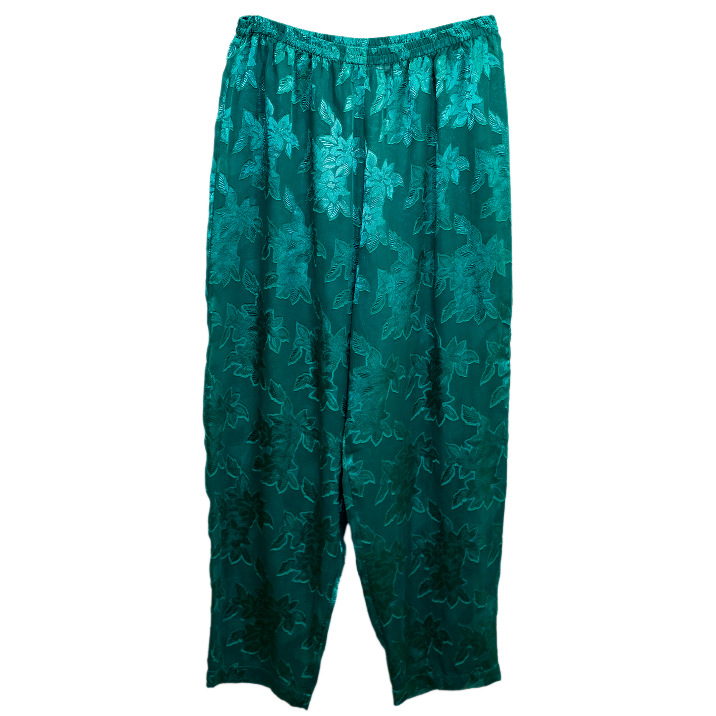 Vintage Victoria's Secret Sheer Green Satin Burnout Pants - Size XL