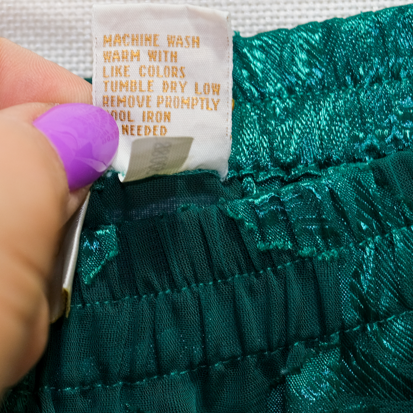 Vintage Victoria's Secret Sheer Green Satin Burnout Pants - Size XL
