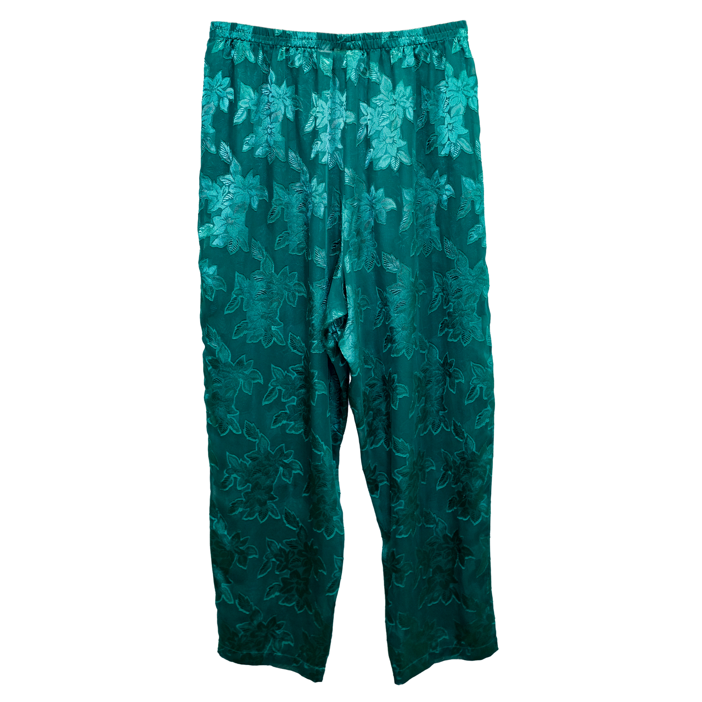 Vintage Victoria's Secret Sheer Green Satin Burnout Pants - Size XL