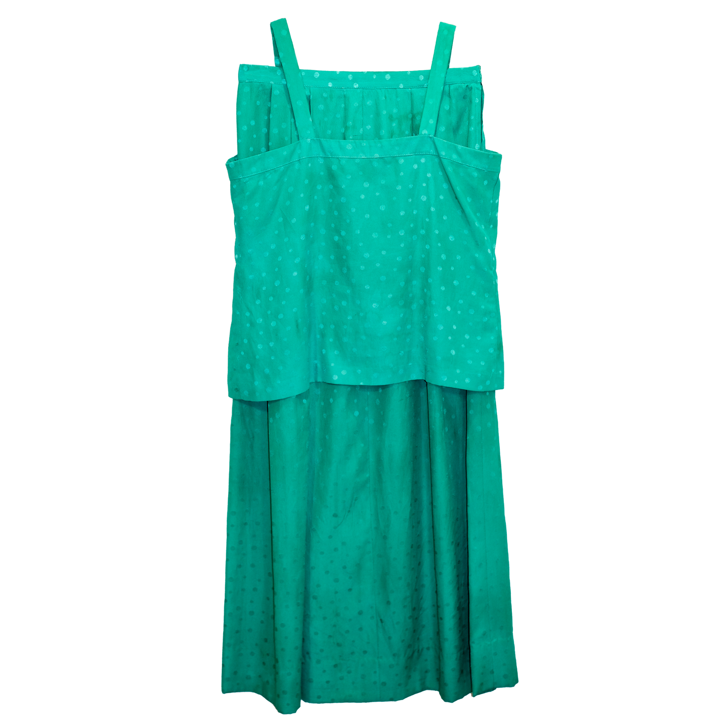 Vintage Doncaster 2 Piece Maxi Dress - Mint Green Dot - Size 8/10