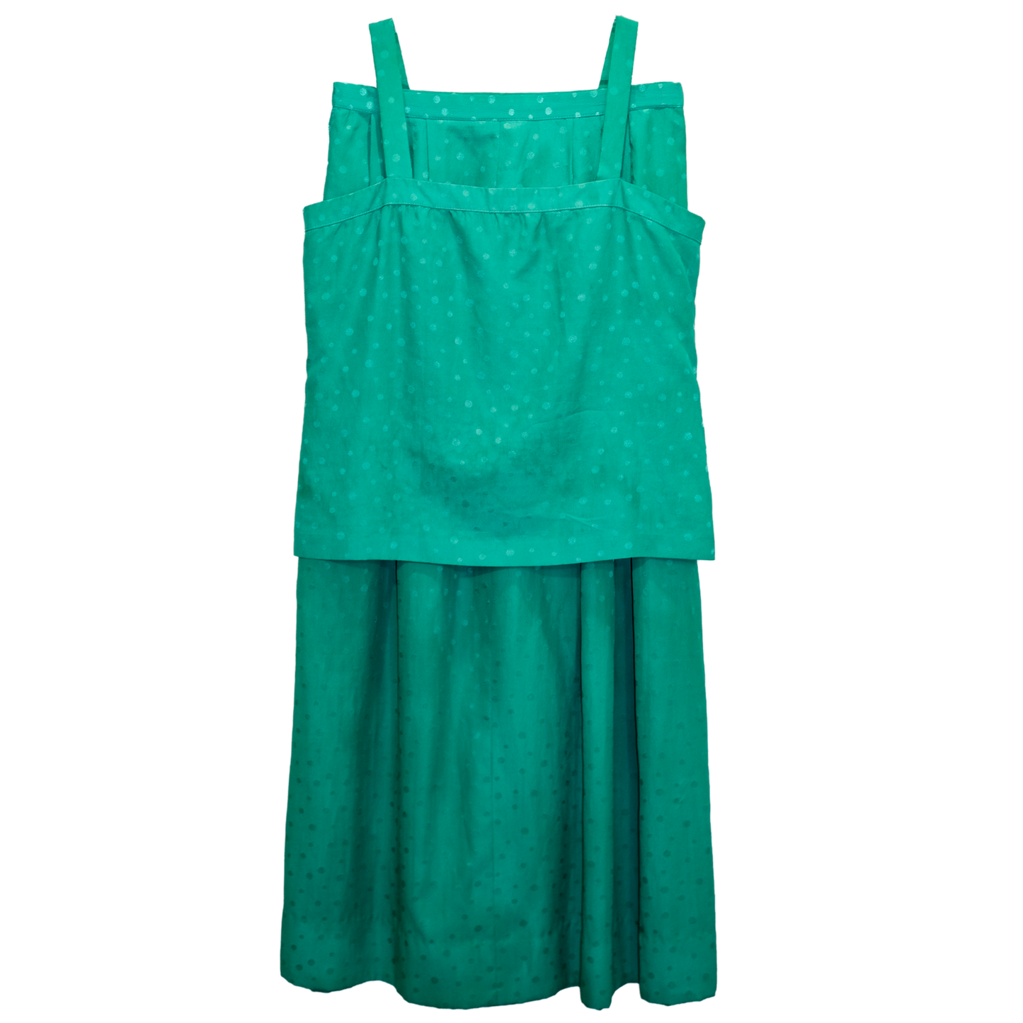 Vintage Doncaster 2 Piece Maxi Dress - Mint Green Dot - Size 8/10