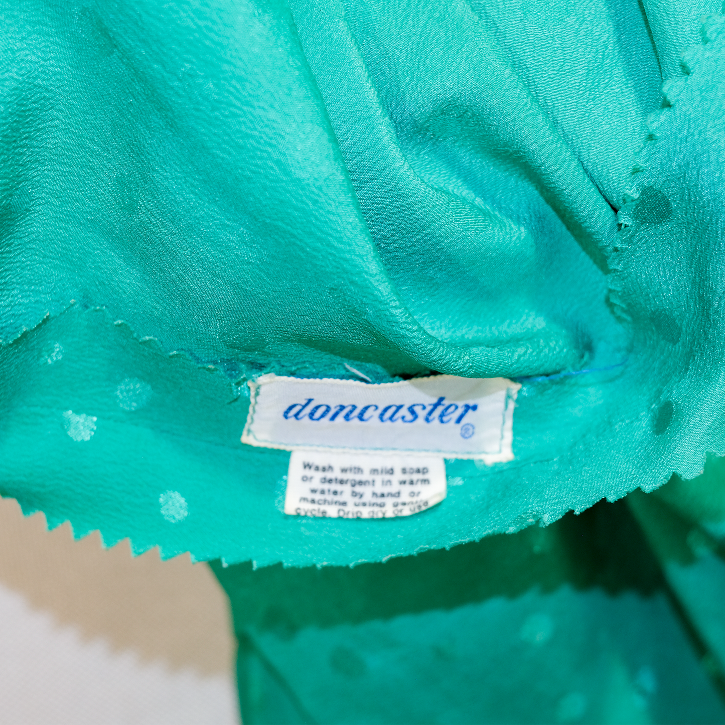 Vintage Doncaster 2 Piece Maxi Dress - Mint Green Dot - Size 8/10