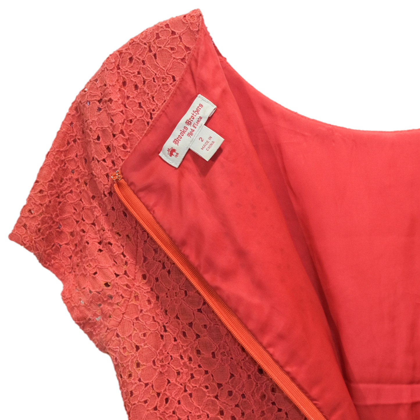 Brooks Brothers Red Fleece Label - Pink Eyelet Dress - Size 2