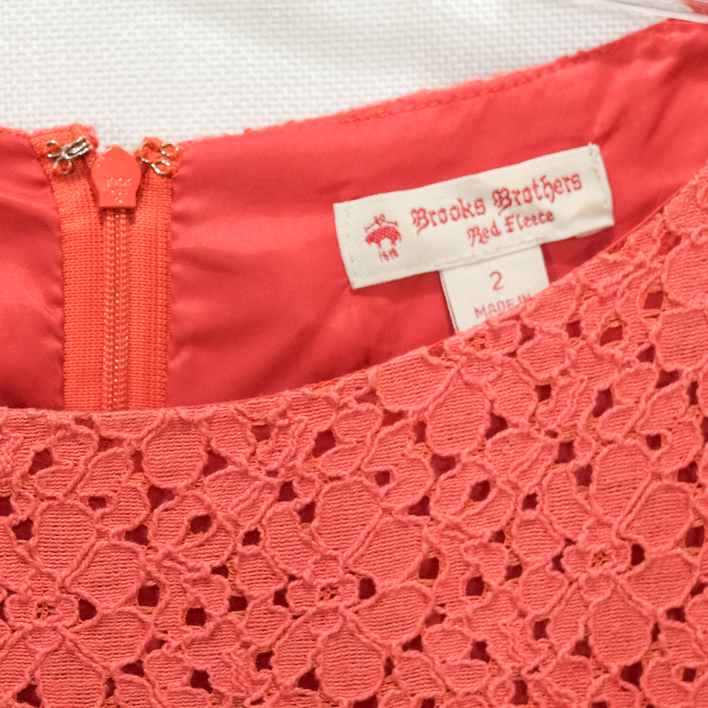 Brooks Brothers Red Fleece Label - Pink Eyelet Dress - Size 2