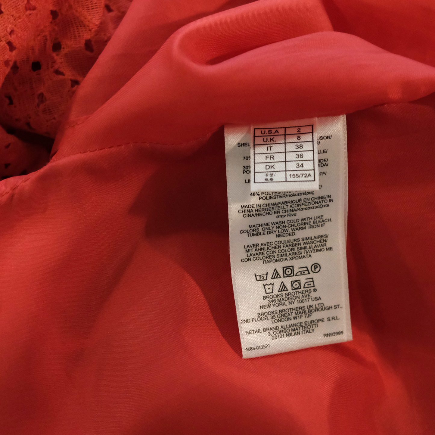 Brooks Brothers Red Fleece Label - Pink Eyelet Dress - Size 2