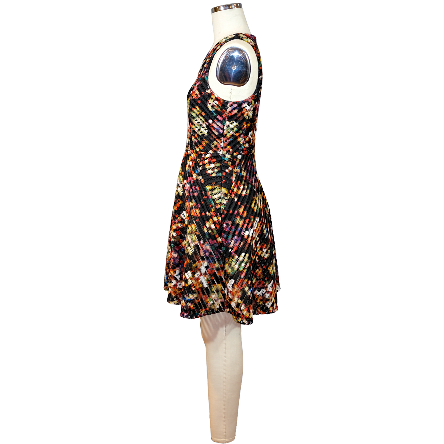 Pre-owned Mossimo Rainbow Knit Fit and Flare Dress - Size MD