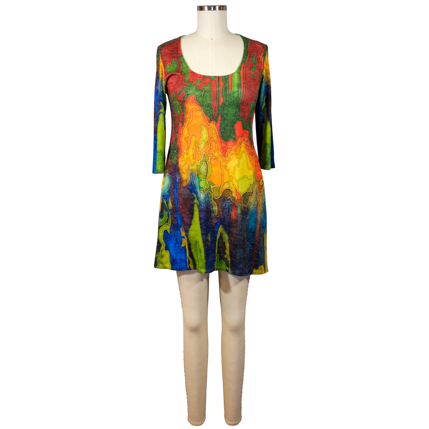 Amma - Made in LA - Rainbow Print Knit Dress - Size XS