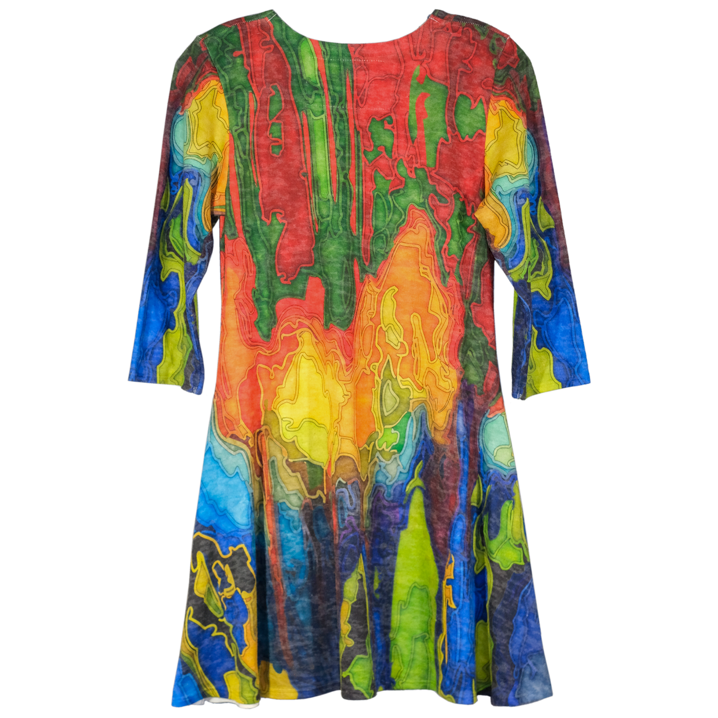Amma - Made in LA - Rainbow Print Knit Dress - Size XS