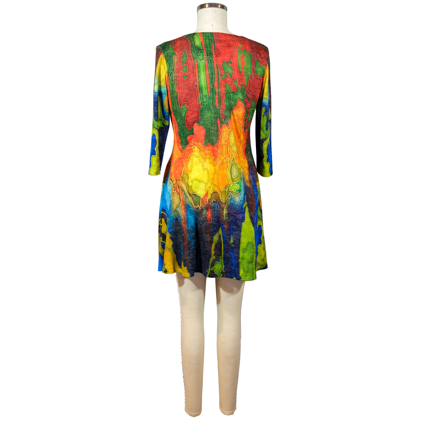 Amma - Made in LA - Rainbow Print Knit Dress - Size XS