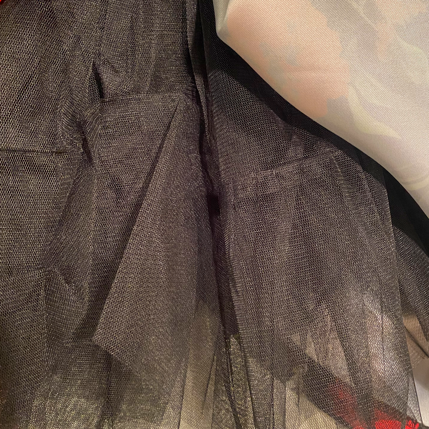 Pre-owned Ark & Co. Rose Print Satin Evening Skirt - Size LG
