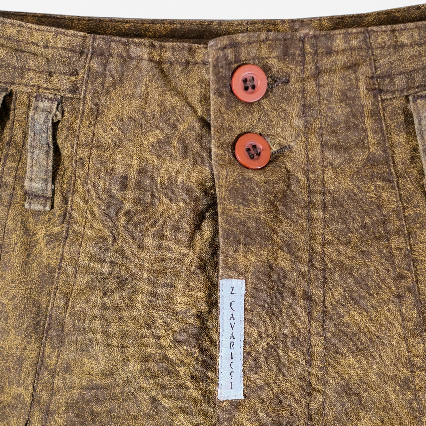 Vintage 80's Z. Cavaricci Acid Washed Brown Parachute Pants - Size 28 - SM