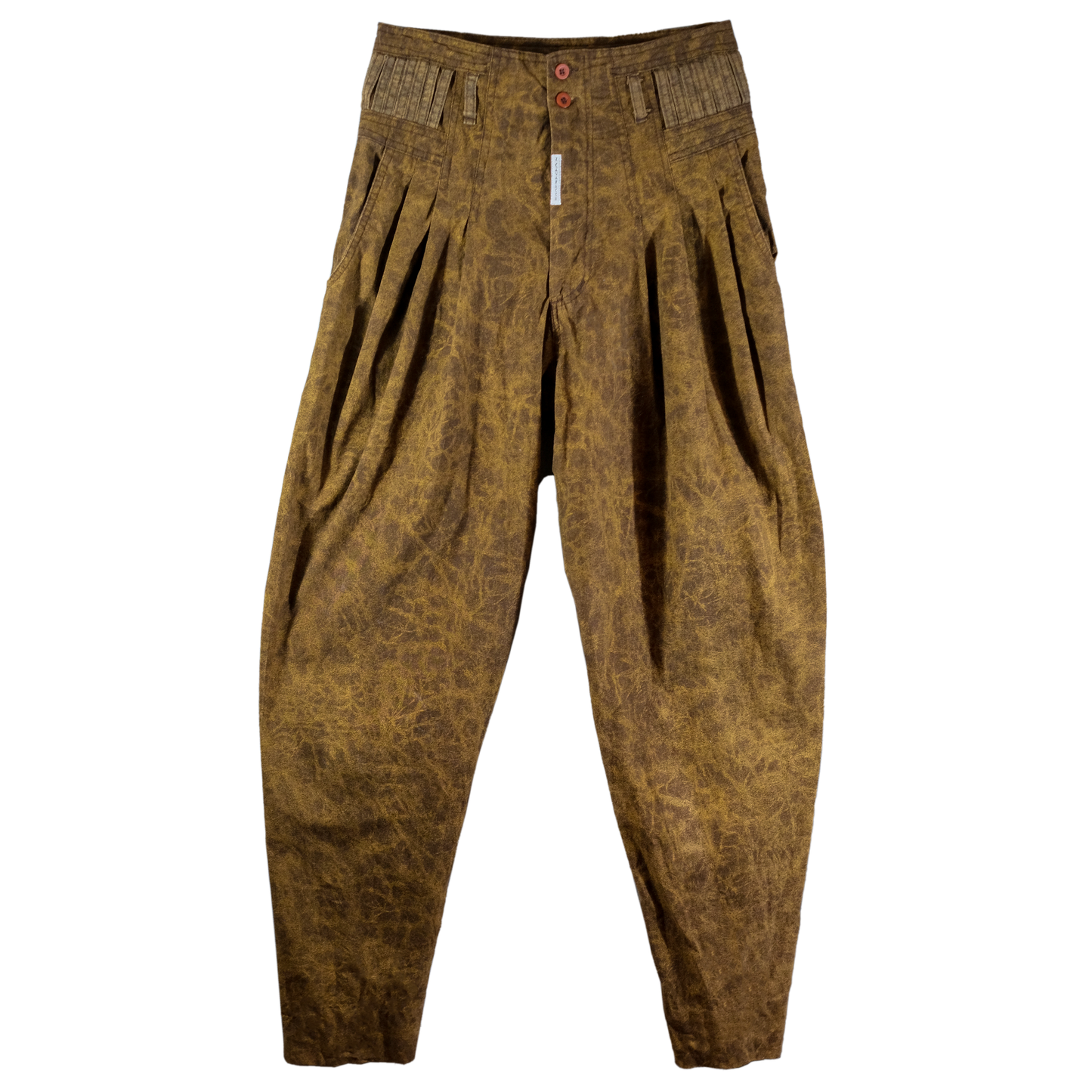 Vintage 80's Z. Cavaricci Acid Washed Brown Parachute Pants - Size 28 - SM