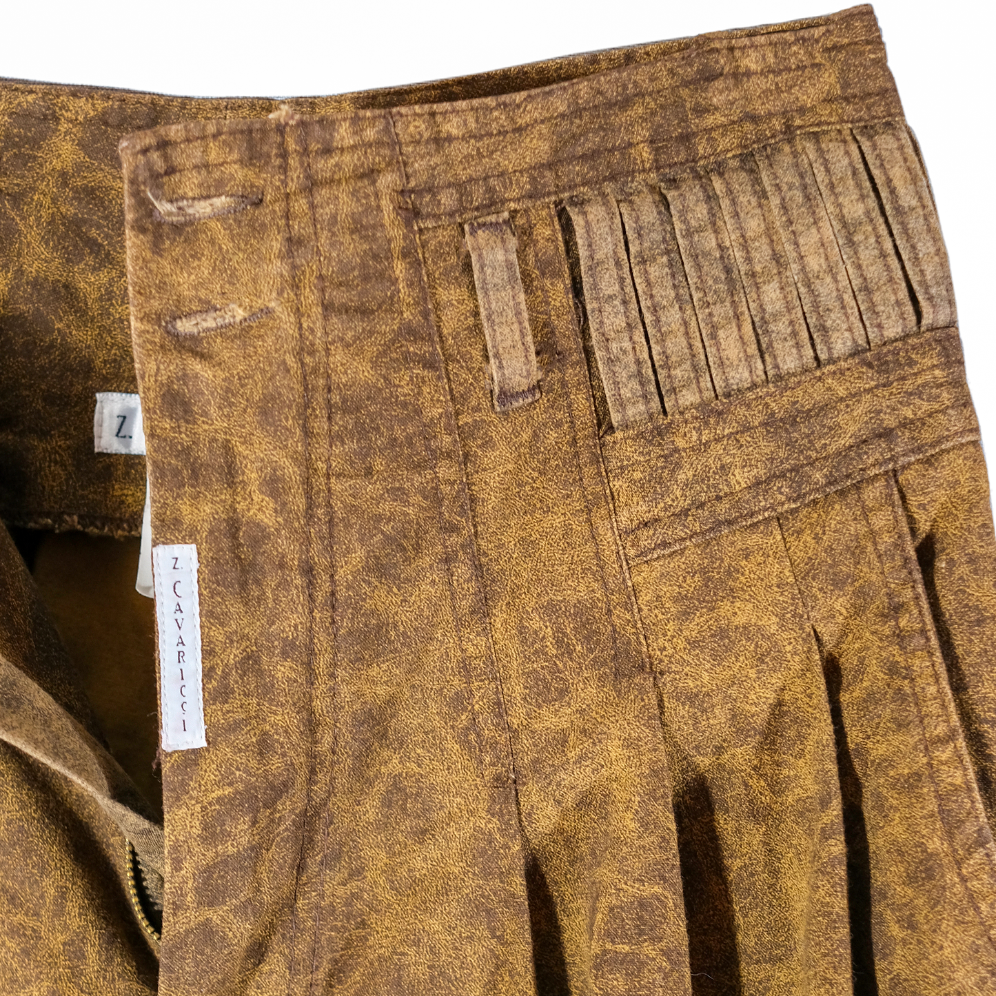 Vintage 80's Z. Cavaricci Acid Washed Brown Parachute Pants - Size 28 - SM