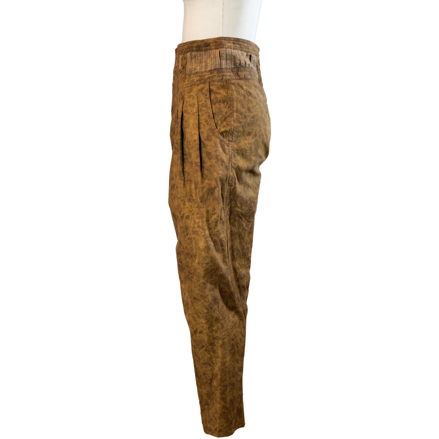 Vintage 80's Z. Cavaricci Acid Washed Brown Parachute Pants - Size 28 - SM