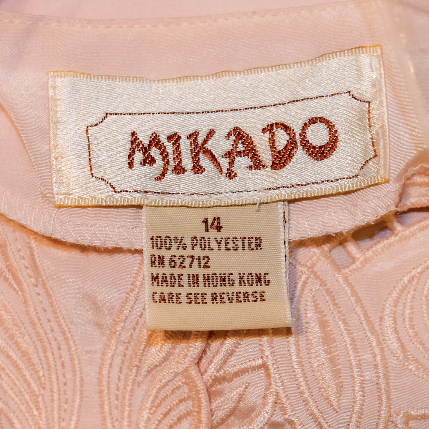 Vintage Pink Mikado Blouse - Size 14