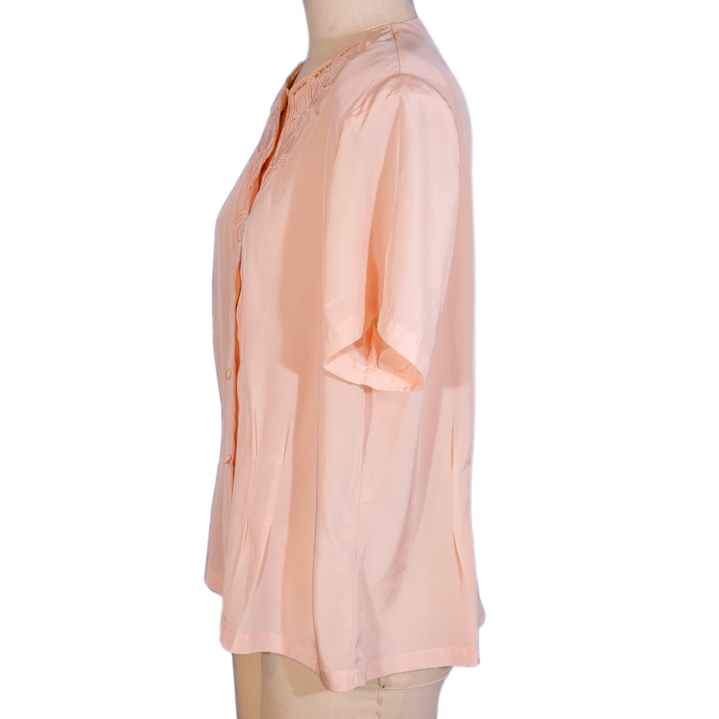 Vintage Pink Mikado Blouse - Size 14