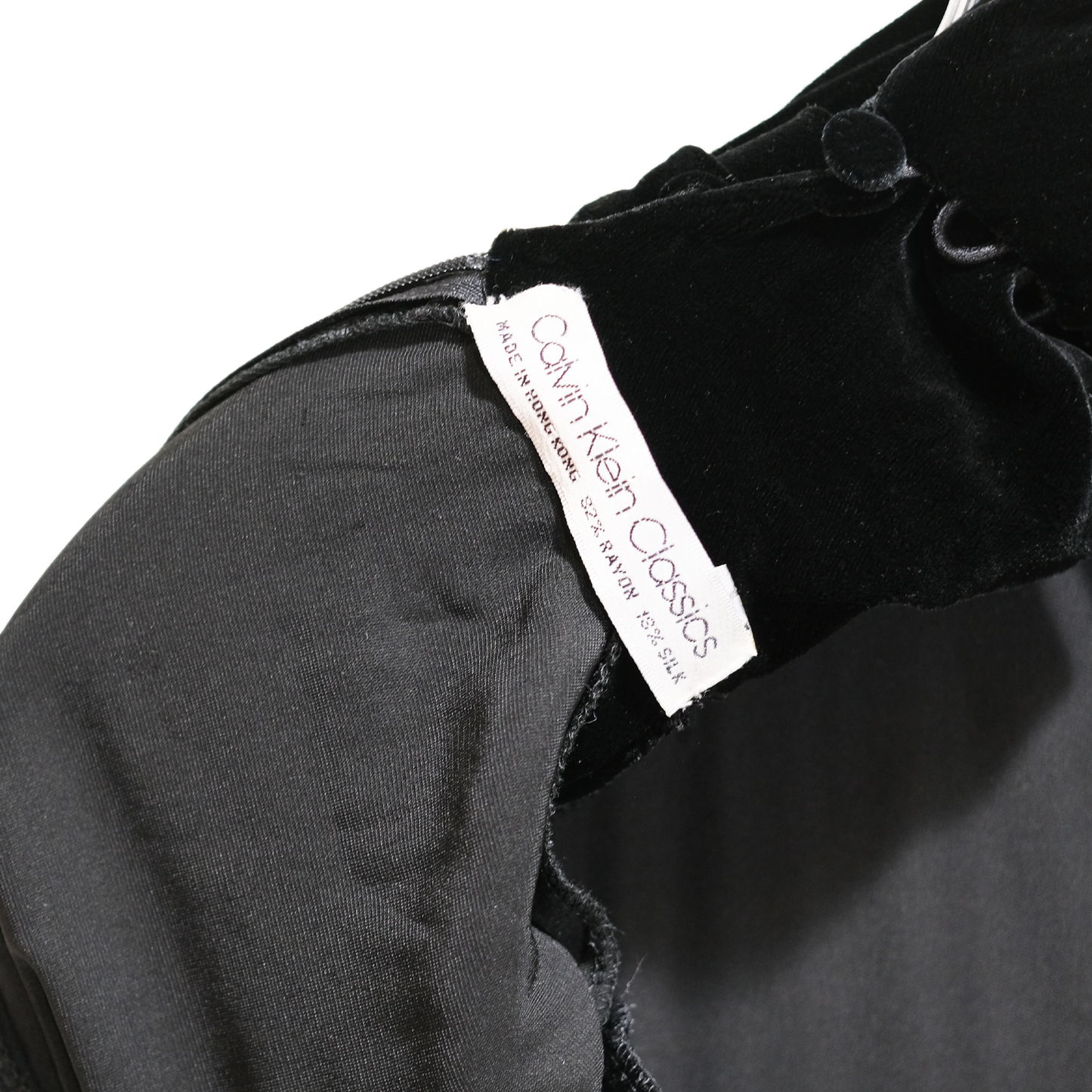 Vintage 1880's Calvin Klein Classics Black Velvet Gown- Size 4