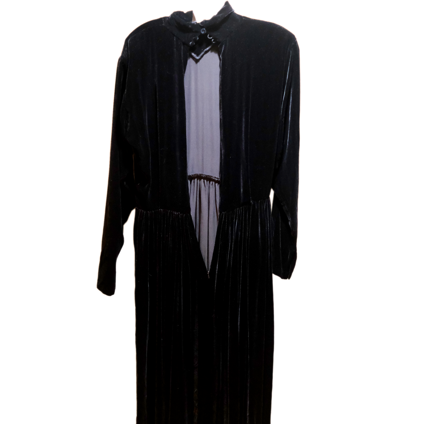 Vintage 1880's Calvin Klein Classics Black Velvet Gown- Size 4