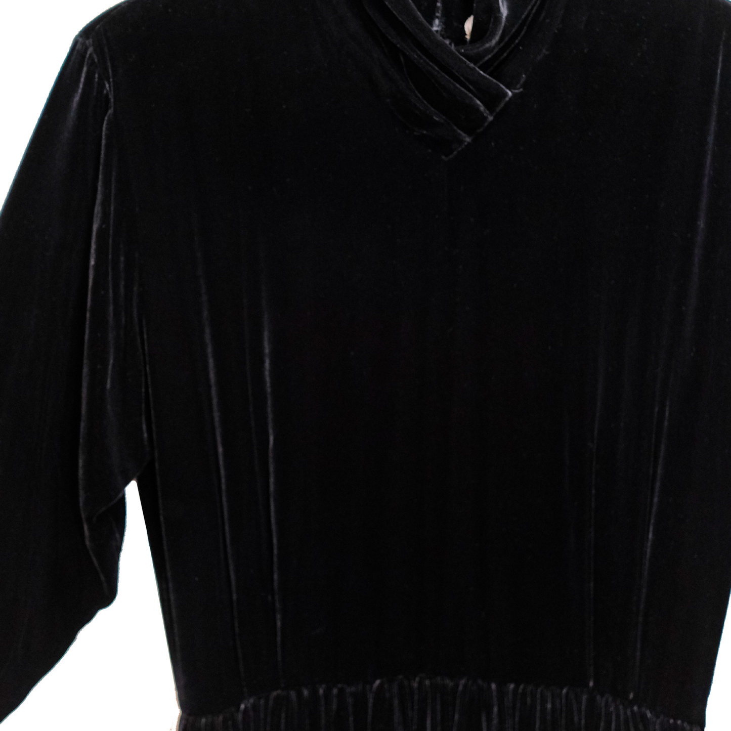 Vintage 1880's Calvin Klein Classics Black Velvet Gown- Size 4