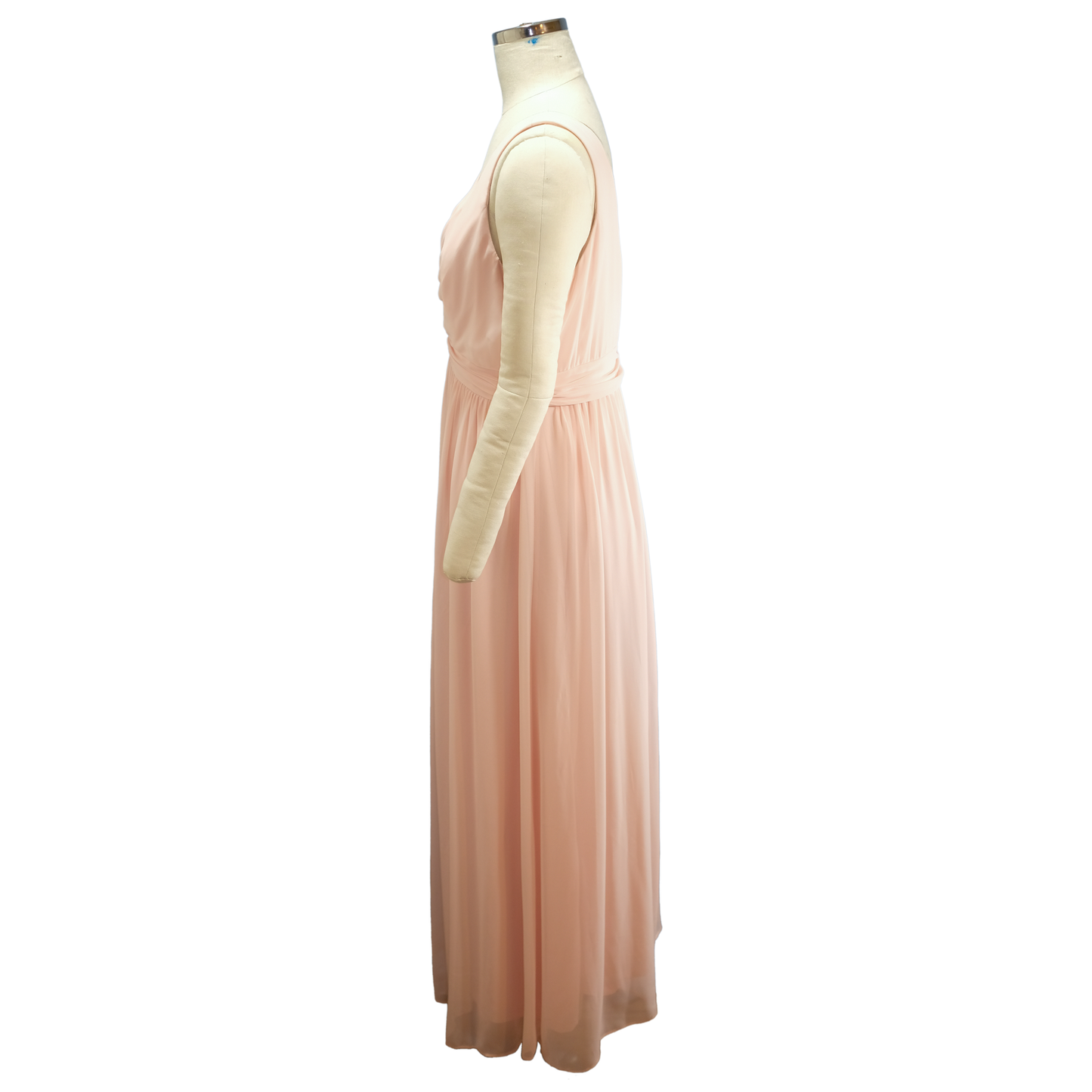 Dessy Collection Blush Pink Chiffon Gown - Size 14 - Pre-Owned