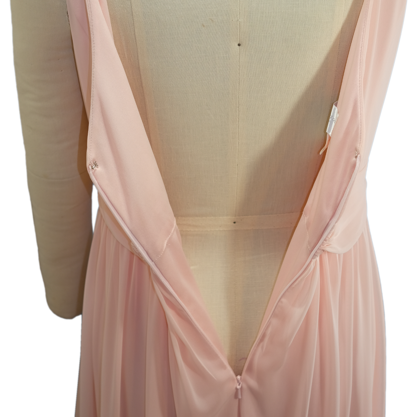 Dessy Collection Blush Pink Chiffon Gown - Size 14 - Pre-Owned
