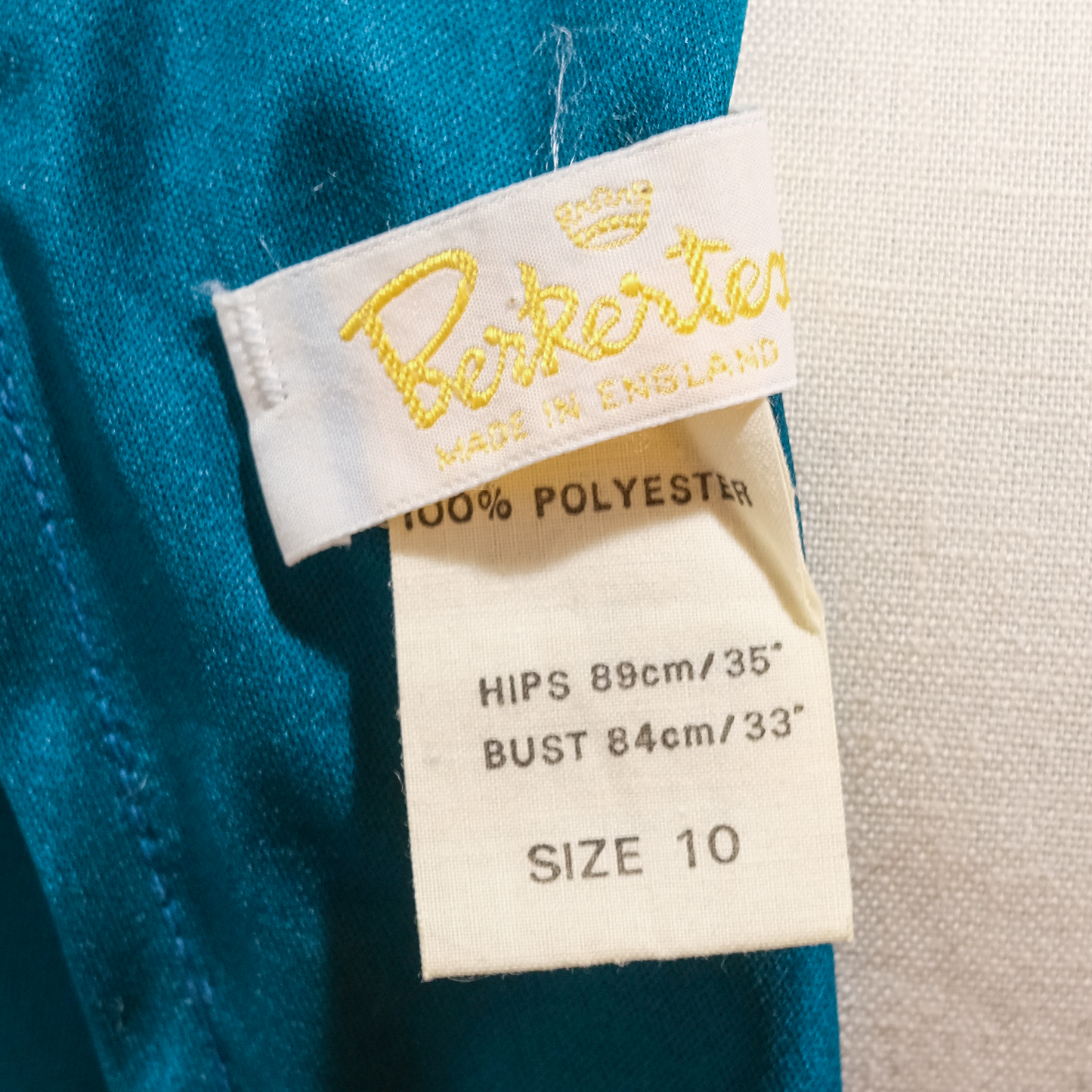 Vintage Berkertex Teal Gown with Beaded Sleeves- Size 6/8 - Excellent condition