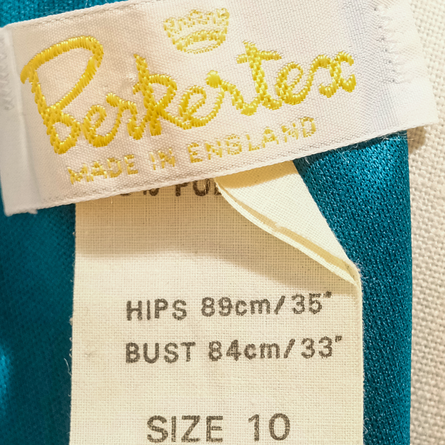 Vintage Berkertex Teal Gown with Beaded Sleeves- Size 6/8 - Excellent condition