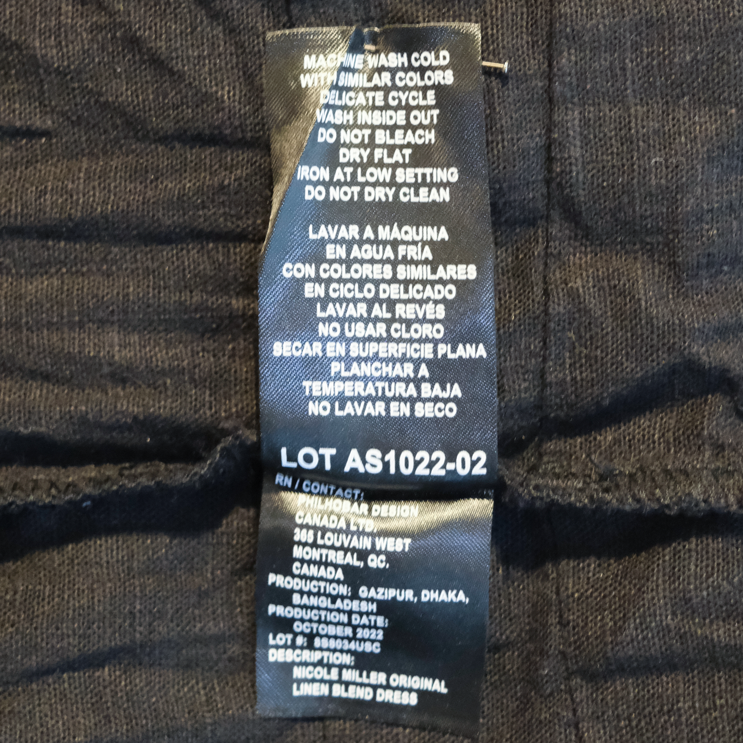 Nicole Miller Original Black Linen Dress Size - Size MD - Pre-owned