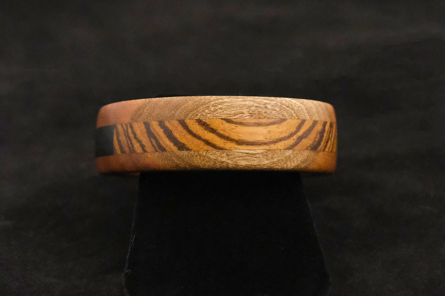 Lucky You - Walnut, Zebra and Ebony Segmented by Bangle by Nicholas Howlett