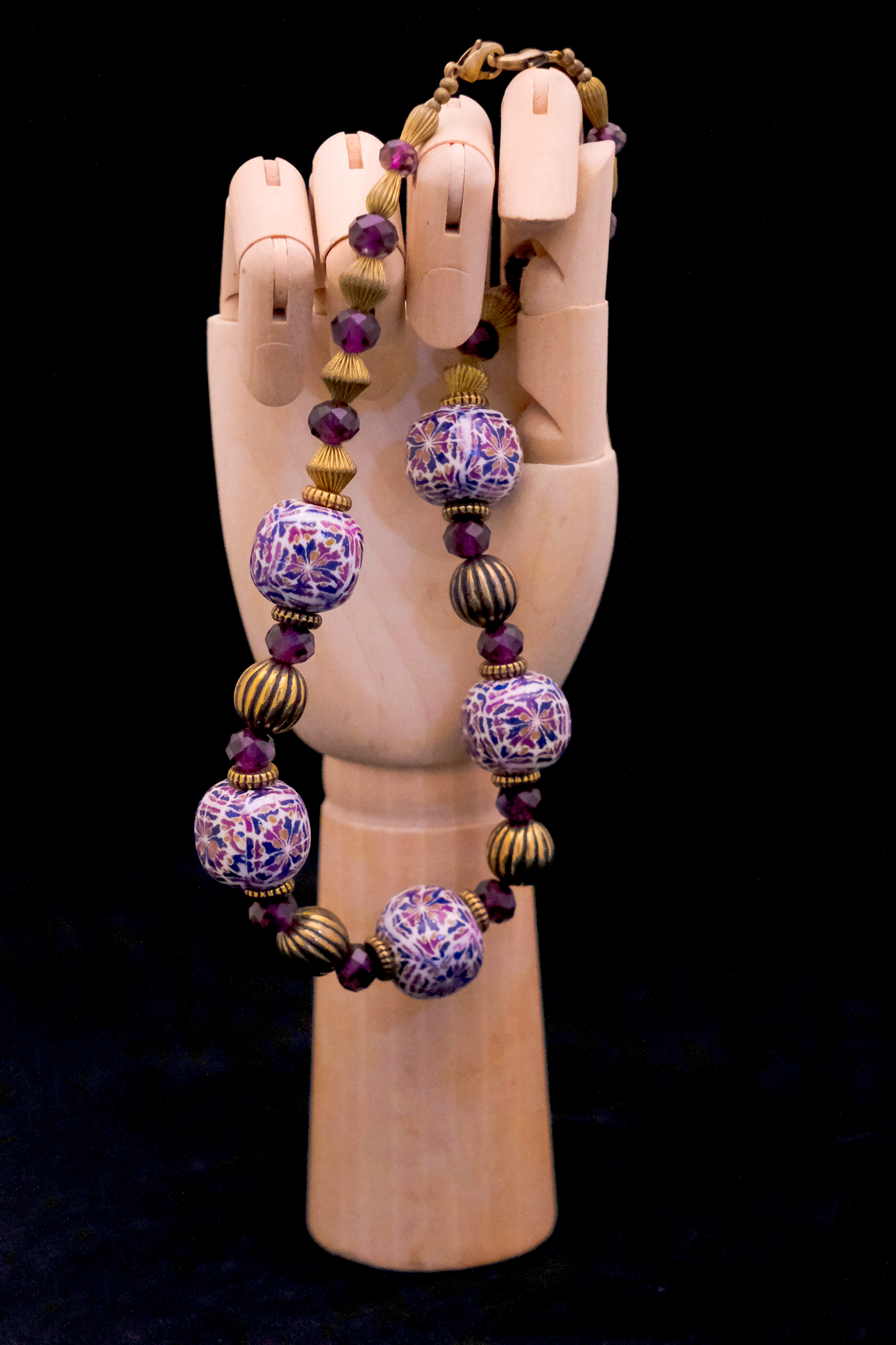 Plum Millefiori Necklace by Teresa Pandora Salgado