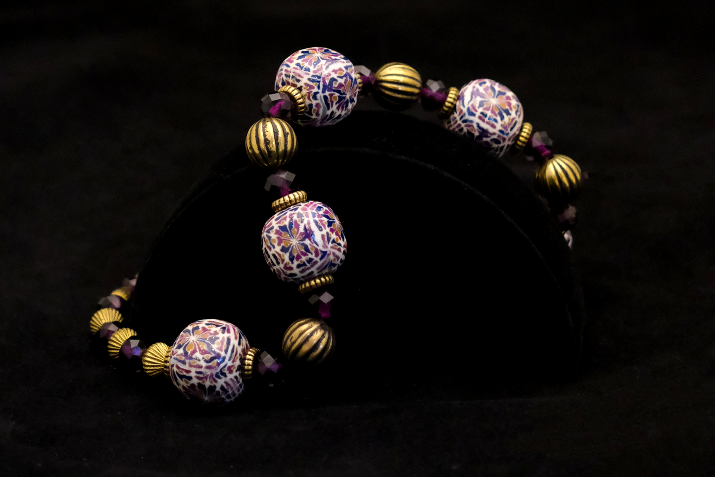 Plum Millefiori Necklace by Teresa Pandora Salgado