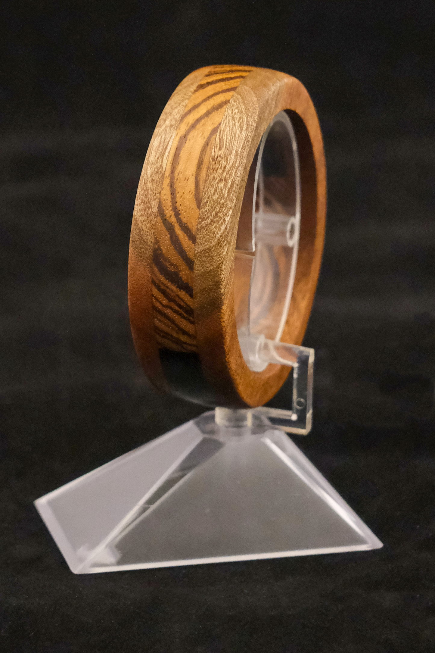 Lucky You - Walnut, Zebra and Ebony Segmented by Bangle by Nicholas Howlett