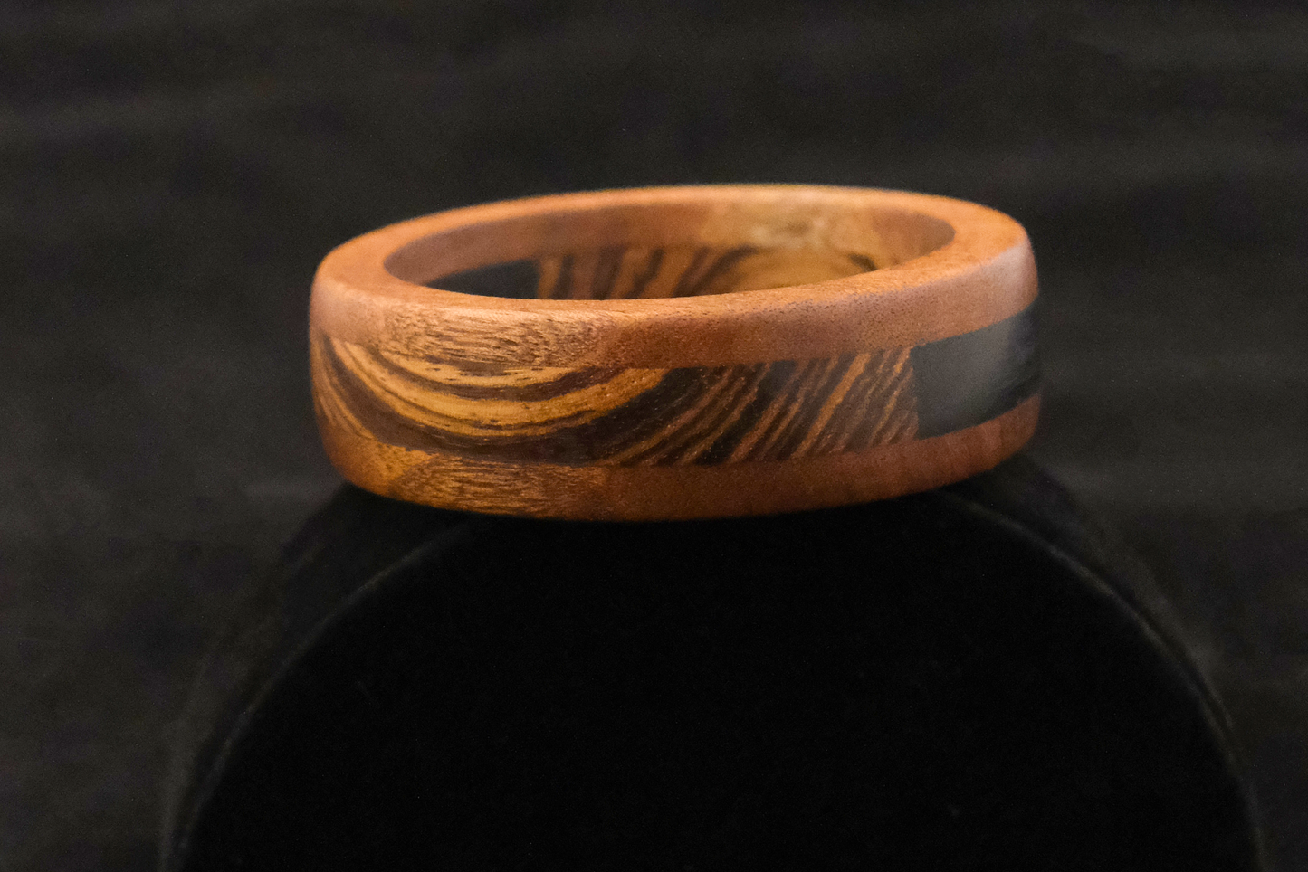 Lucky You - Walnut, Zebra and Ebony Segmented by Bangle by Nicholas Howlett